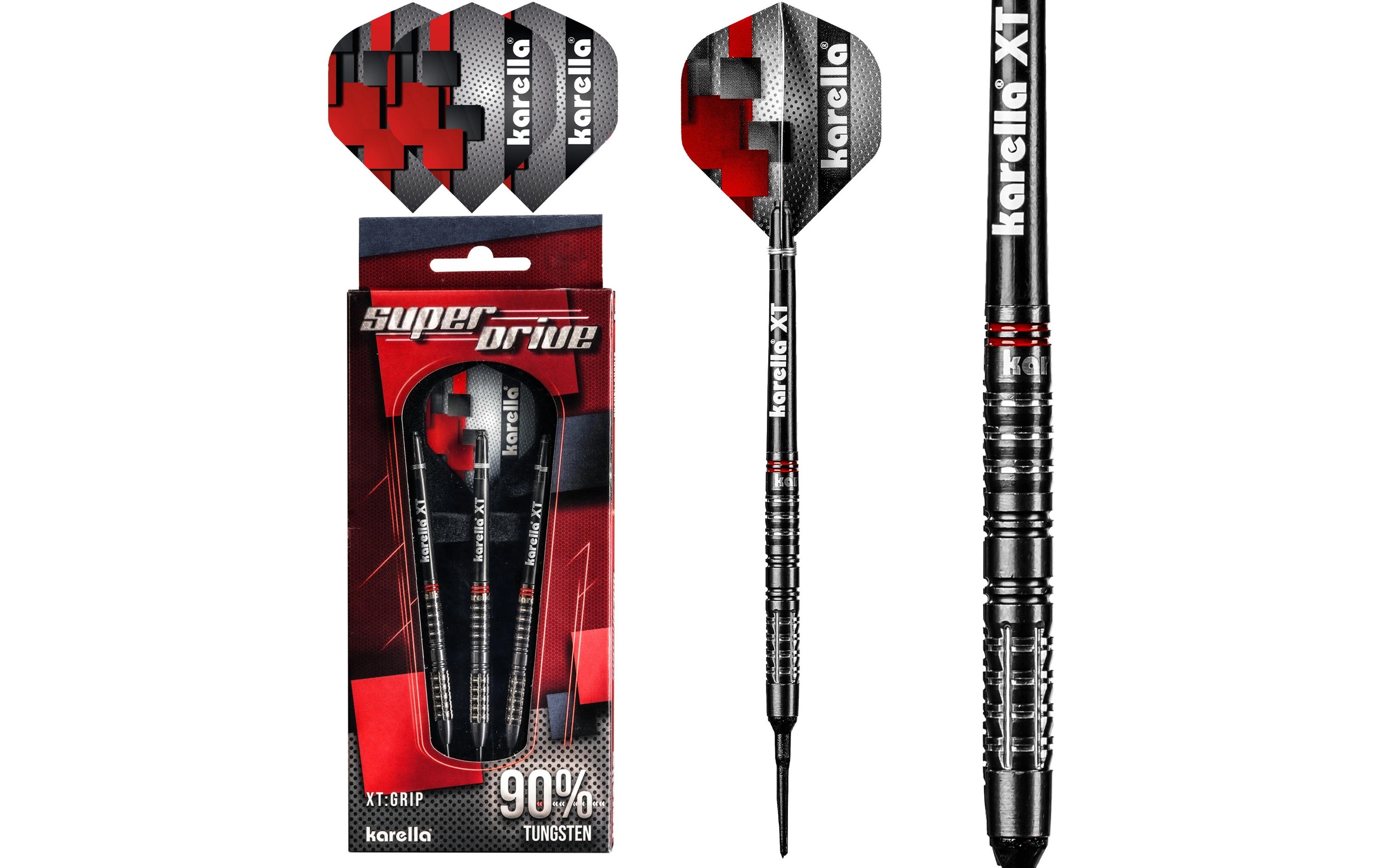 Dartpfeile Softdart SuperDrive 18g, 3 Stück – Schwarz90% Tungsten Dartpfeile