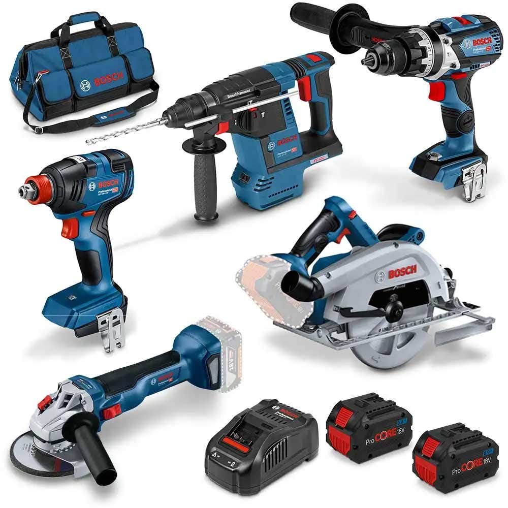 Kit combinado de 5 baterias sem escova BOSCH ProCORE18V (2 x 8,0 Ah) - Código 0615990M70