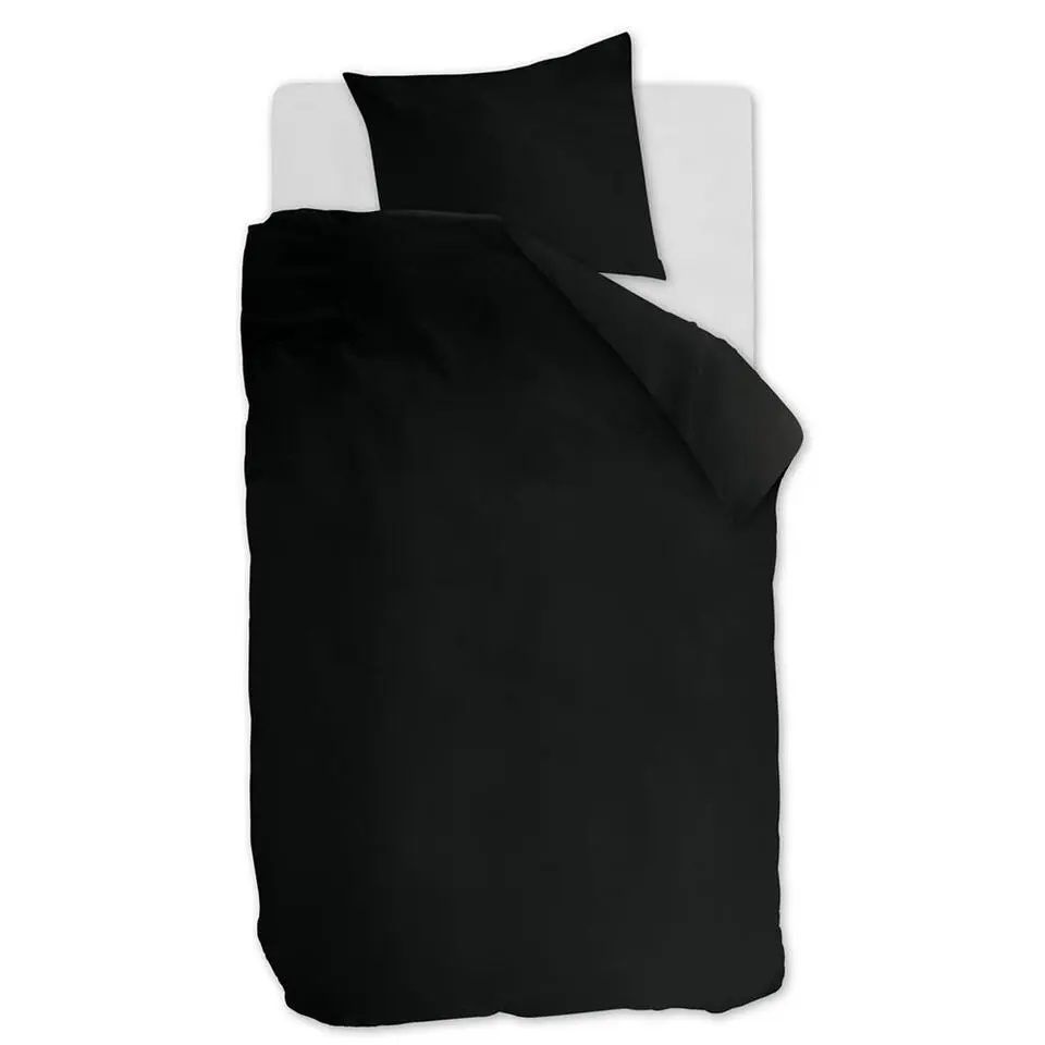 Ambiante Cotton Uni dekbedovertrek - 140x200/220 - Zwart