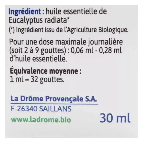 Óleo Essencial de Eucalipto Radiata Orgânico Ladrome 30ml
