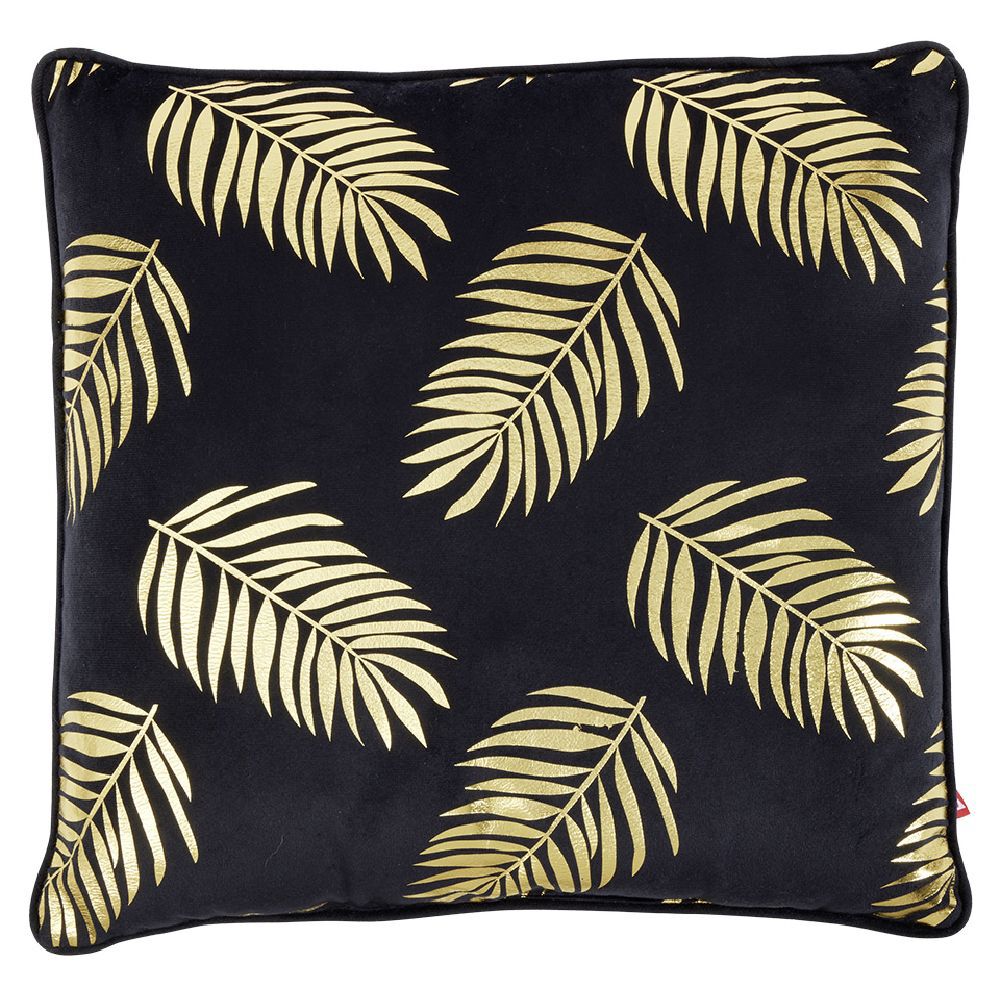 Coussin velours carré motif doré 40x40cm