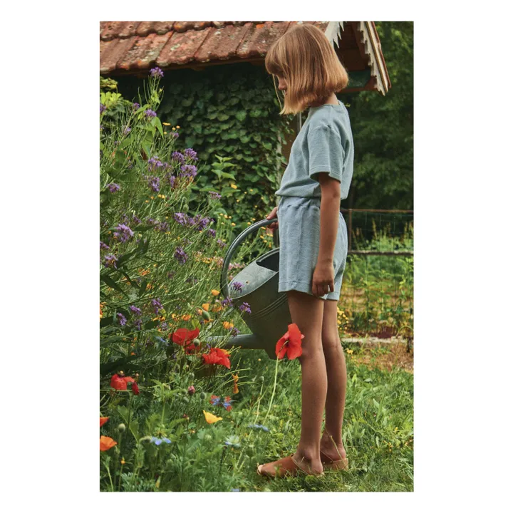 Poudre Organic T-Shirt Orgeat Eponge | Bleu gris