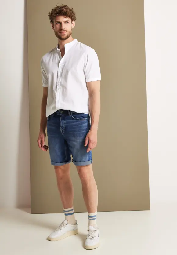 Regular Fit Jeans Bermuda - dark blue heavy wash