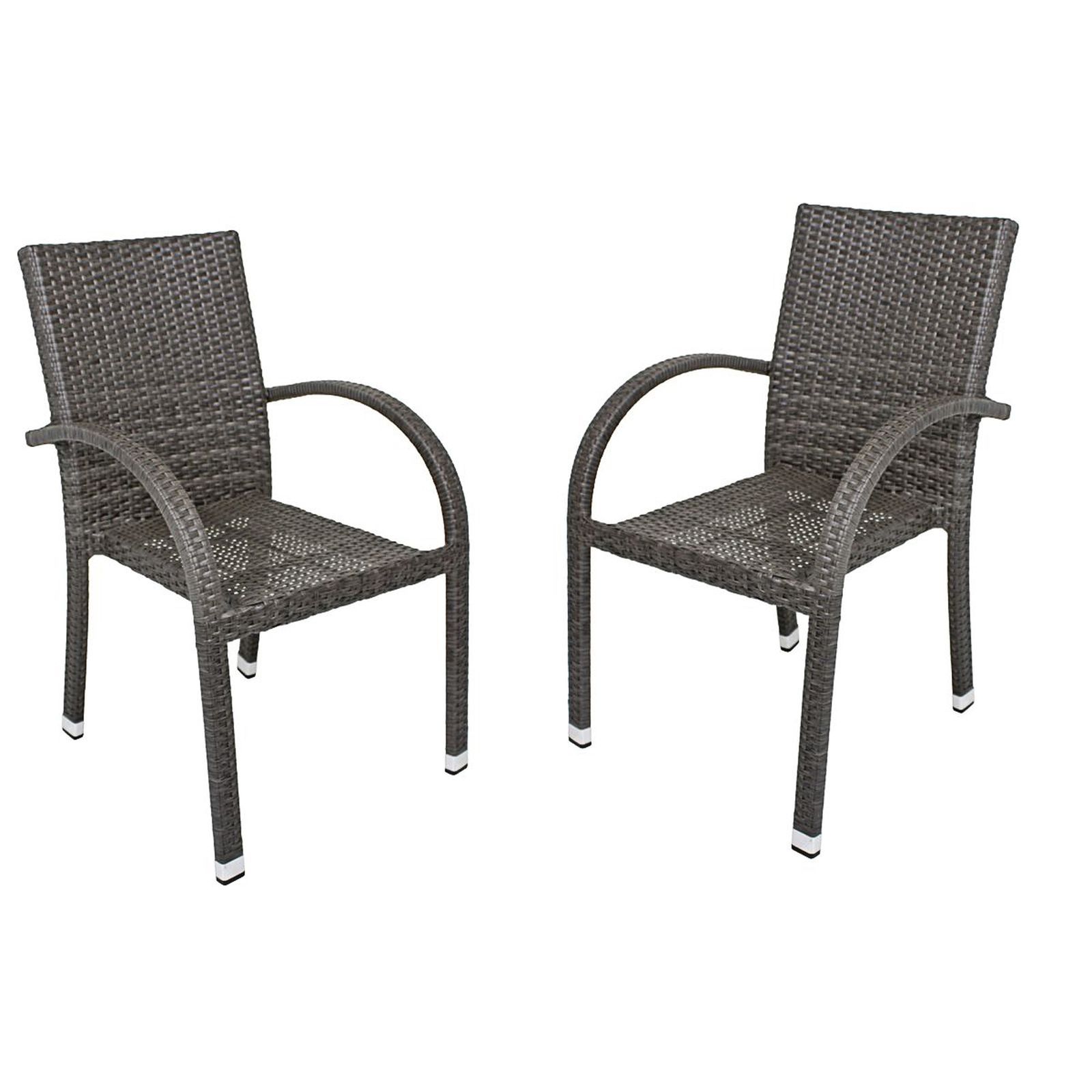 2er-Set Stapelstuhl MODESTO - dunkelgrau - Aluminium