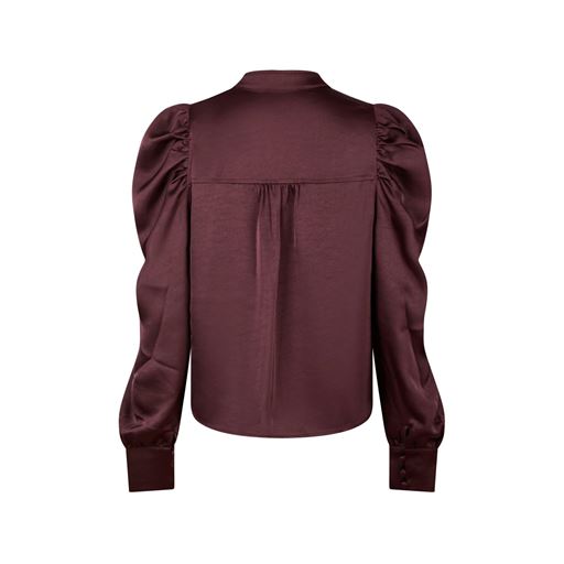 Neo Noir Rosslyn Heavy Sateen Bluse, Burgundy, 34