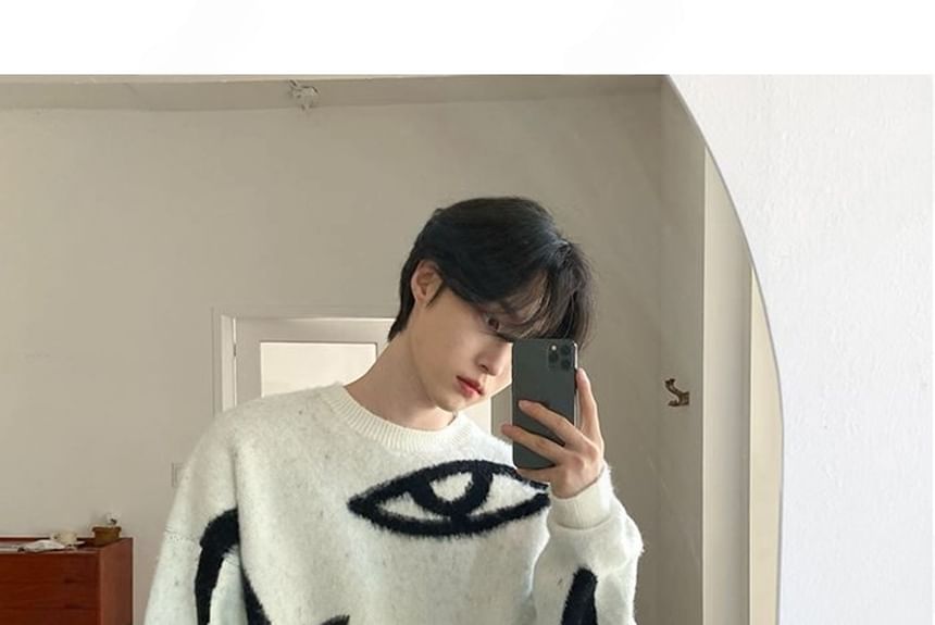SeoulPop - Unisex Cartoon Print Loose-Fit Trui
