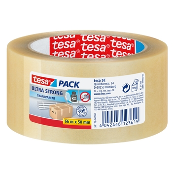 Tesa verpakkingstape ultra sterk pvc 50 mm 66 meter transparant