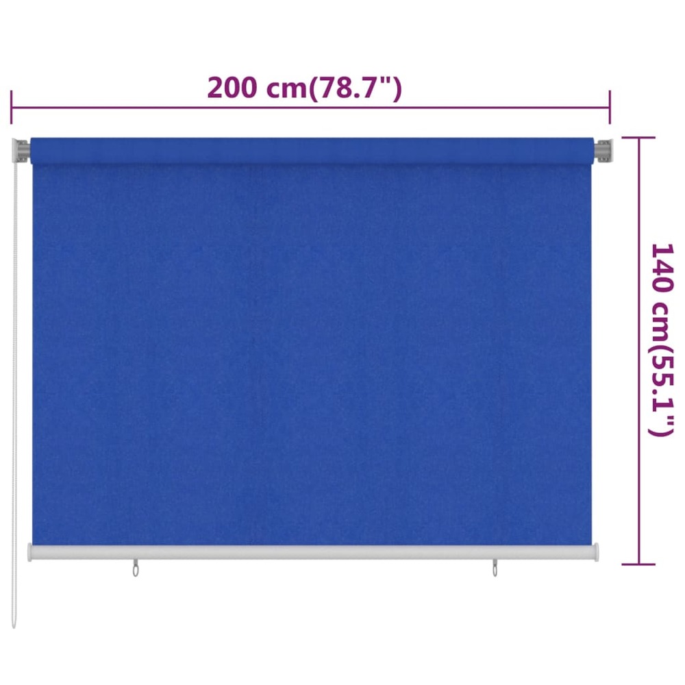 Store roulant d'extérieur 200x140 cm bleu pehd