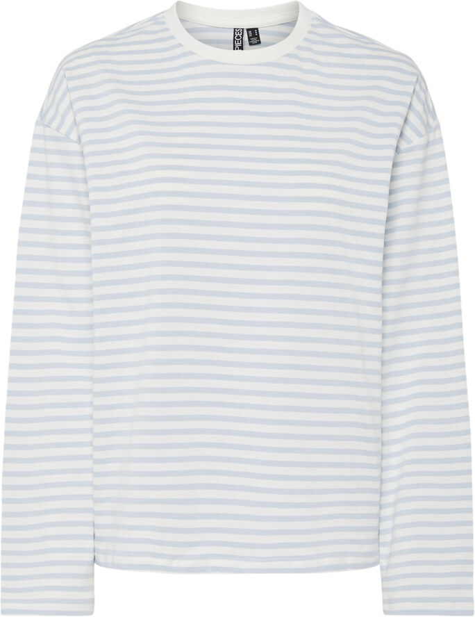 Pieces PCSADIE LS TOP NOOS Cloud dancer/cashmere blue
