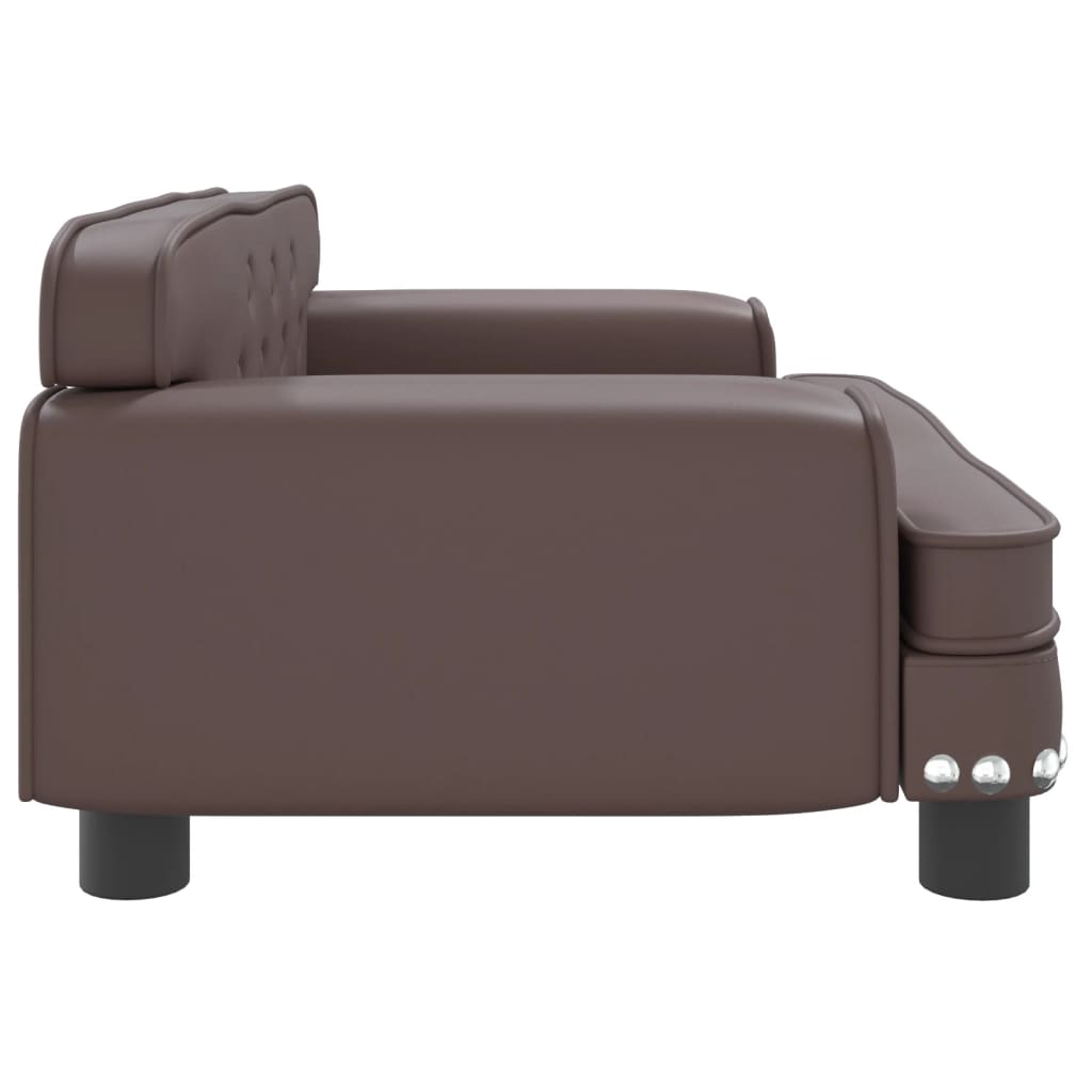 Cama para cães em couro sintético marrom vidaXL, 70x45x30 cm