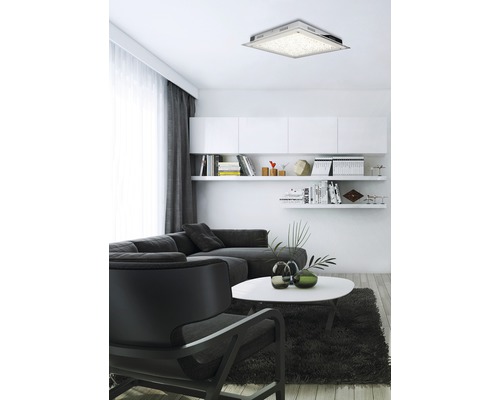 LED plafondlamp 17W 3000K 36x36 cm Quadro chroom