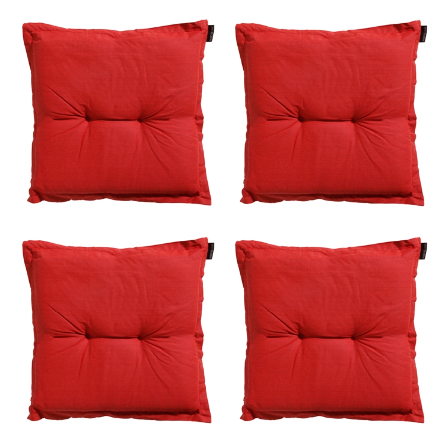 Madison Basic red Zitkussen - Set van 4