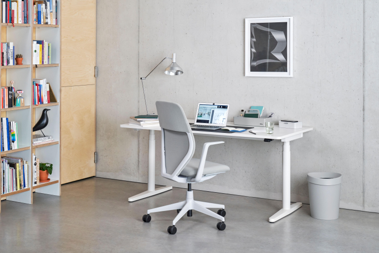 Vitra ACX Mesh 3D bureaustoel grijs onderstel Stone Grey