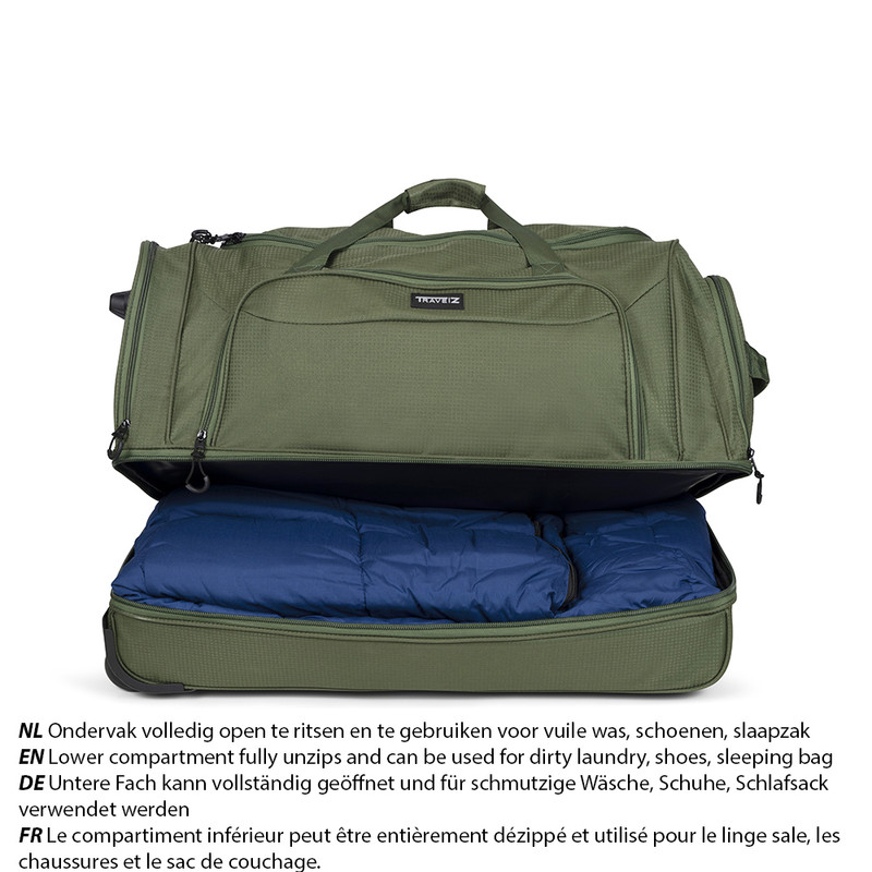 TravelZ 96 liter wieltas - Green