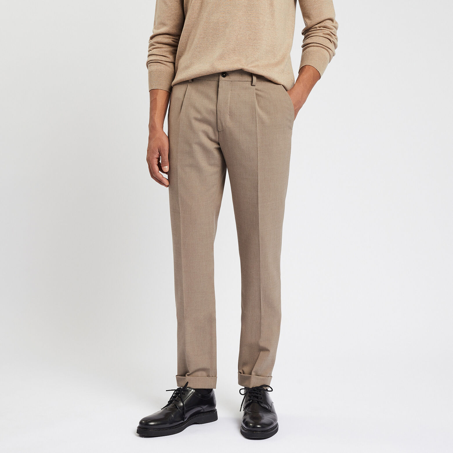 Pantalon de costume slim Beige