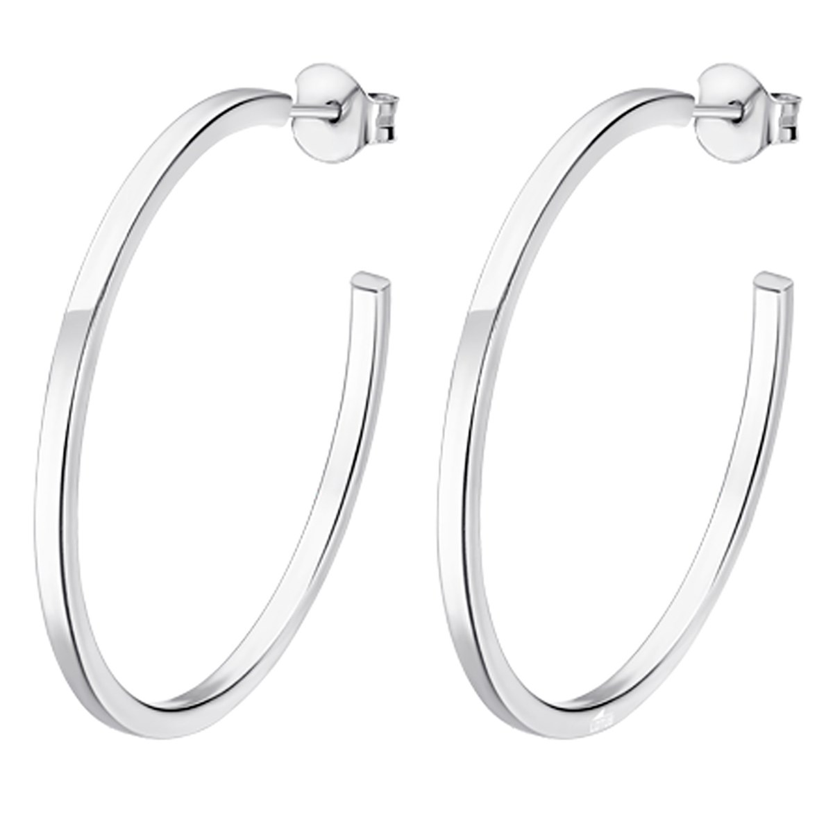 Boucles d'oreilles Lotus Silver grandes créoles
