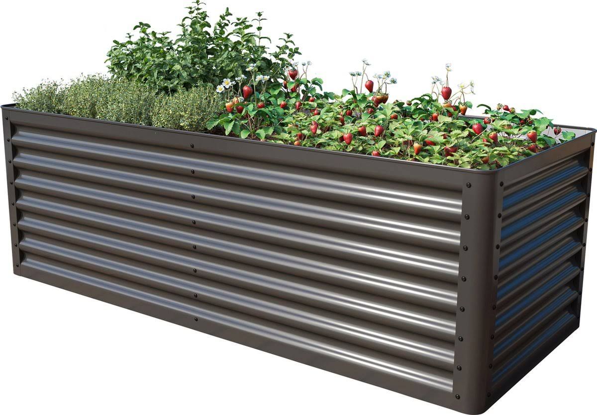 PRIMEYARD 180 x 75 x 60 cm Hochbeet Stahl anthrazit gfpv00813