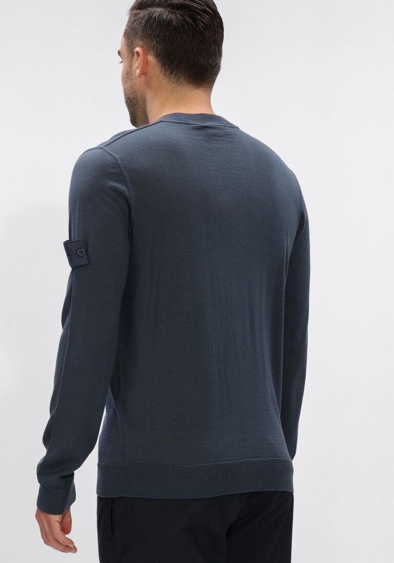 blauwe stone island trui crew neck s00fc