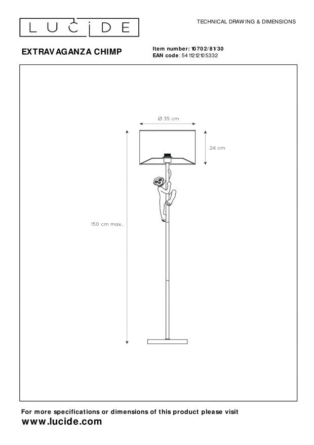 Chimp vloerlamp zwart