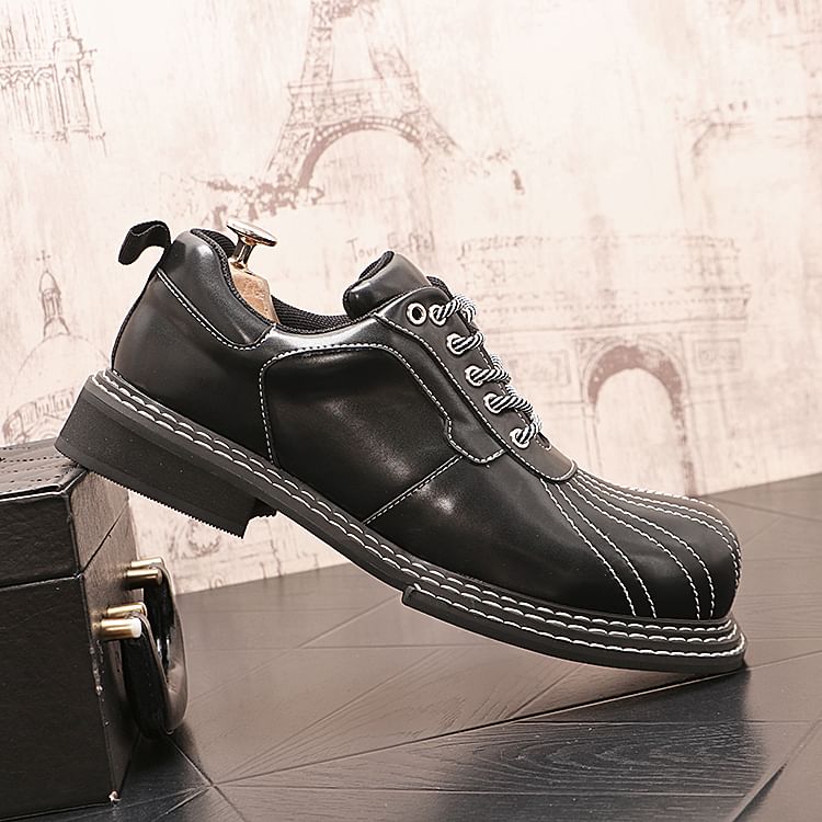 Mr Ozera - Platform Contrast Stitch Panel Veterschoenen