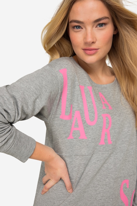 Sweatshirt, oversized, Patchlook mit Laurasøn-Print