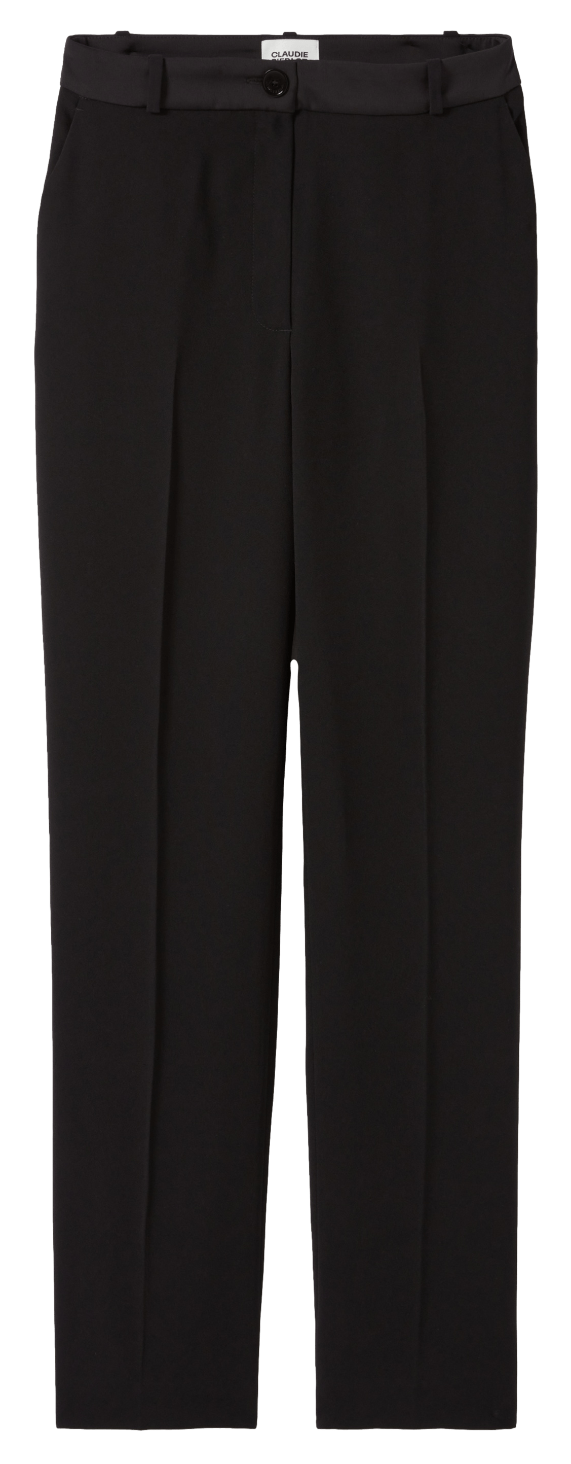 Pantalon droit à plis | Noir