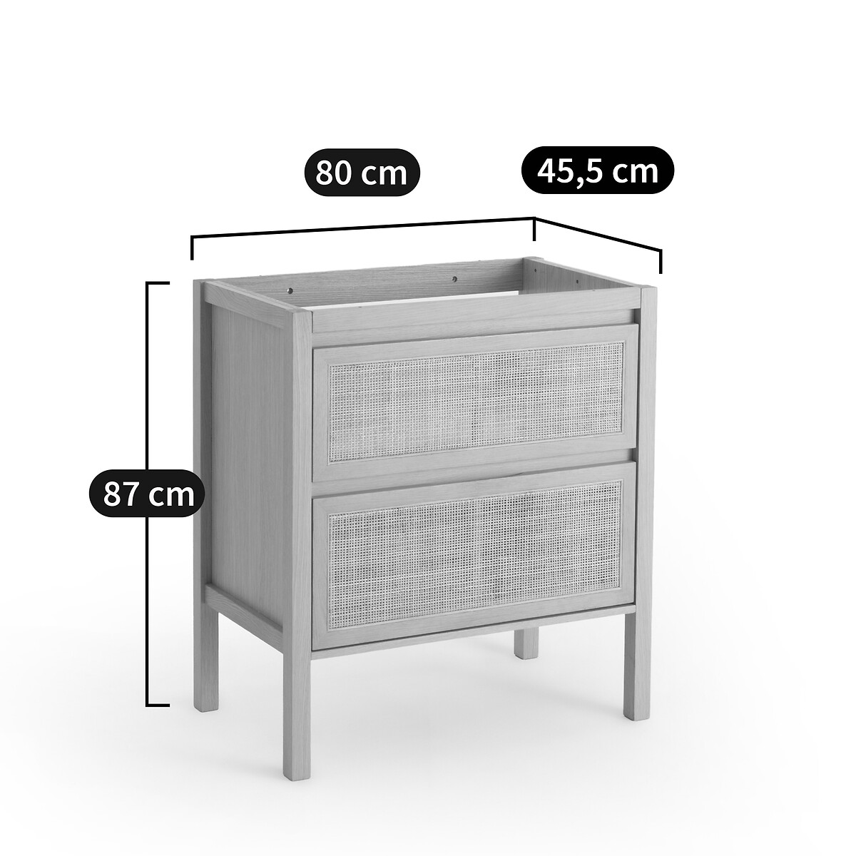 LA REDOUTE INTERIEURS<br>Móvel lavatório com 2 gavetas em rattan L80 cm, Lumpa