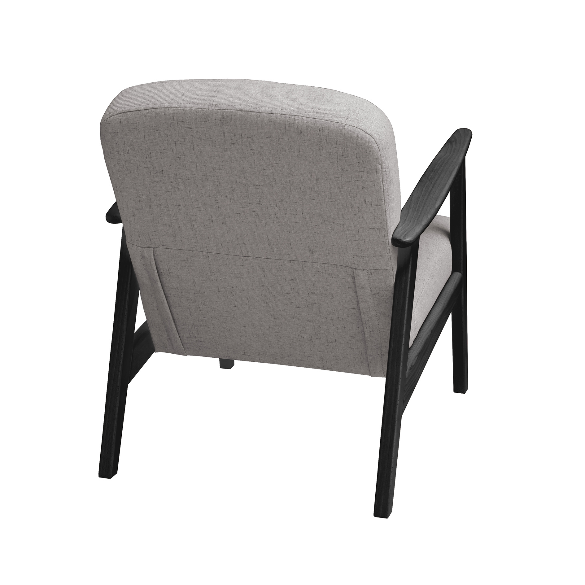 Sessel - hellgrau - Füße schwarz - 63 cm breit