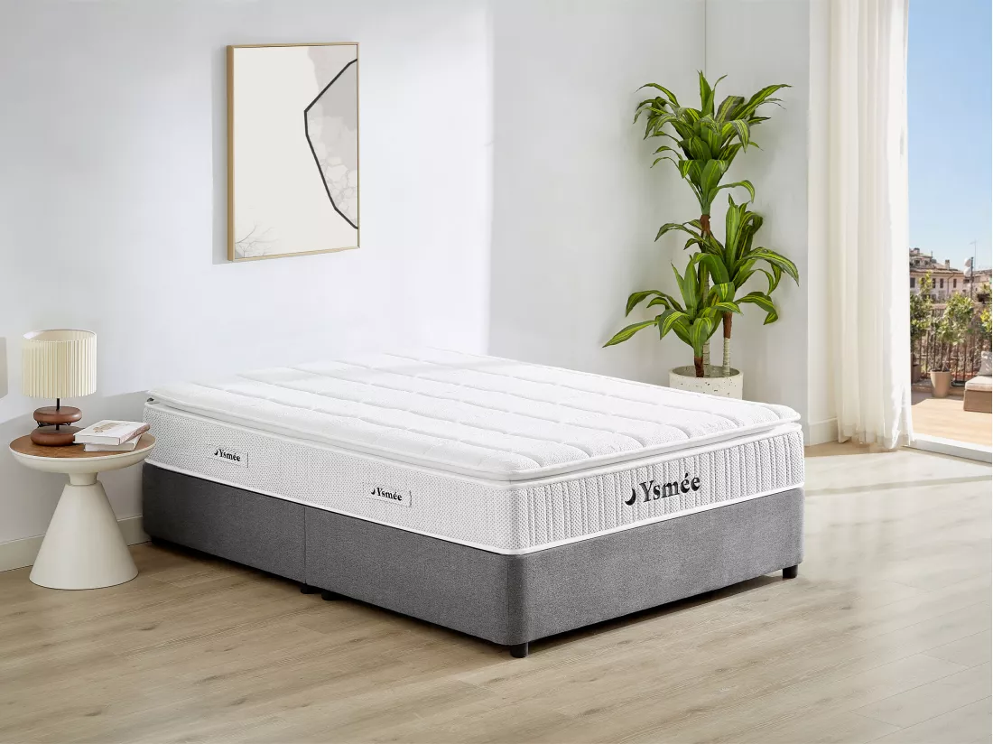 Matelas 140 x 190 cm hybride ressorts ensachés accueil nano ressorts + mémoire de forme ép.32cm - IPOH de YSMÉE