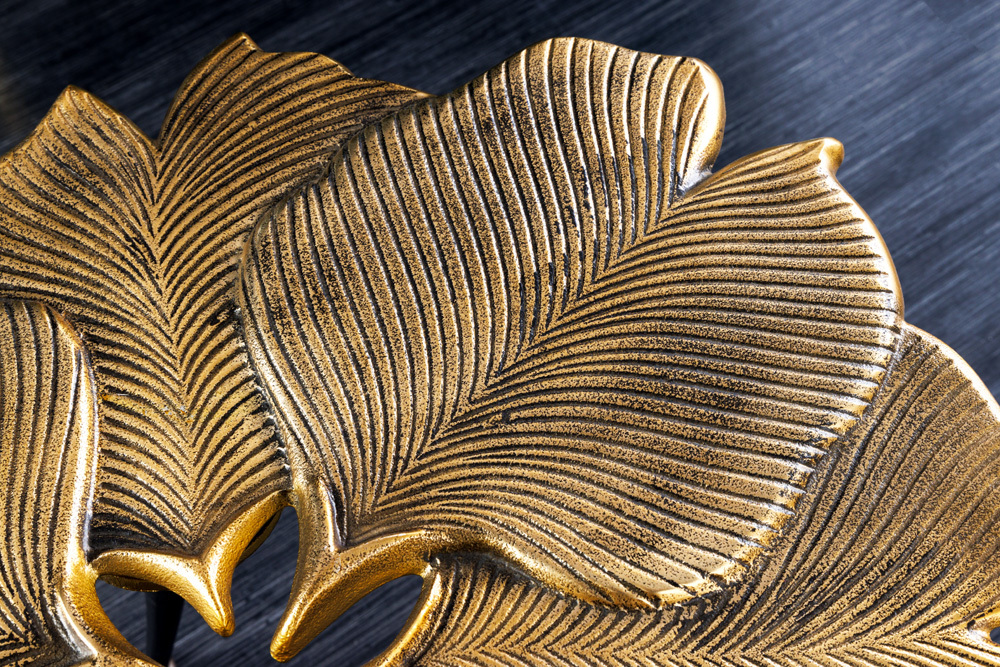 Dekorativer Beistelltisch GINKGO LEAFS 60cm gold handmade Metall