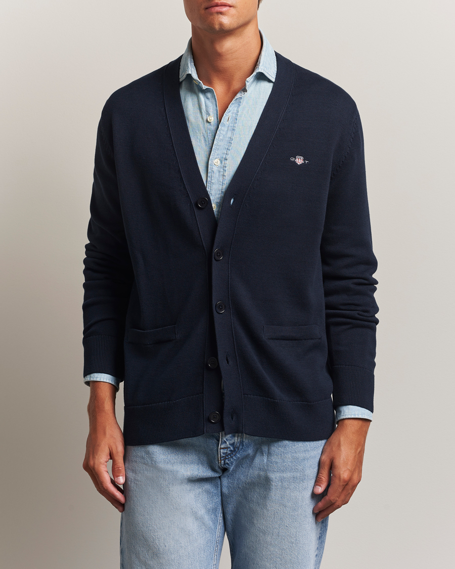 GANT Casual Cotton Cardigan Evening Blue