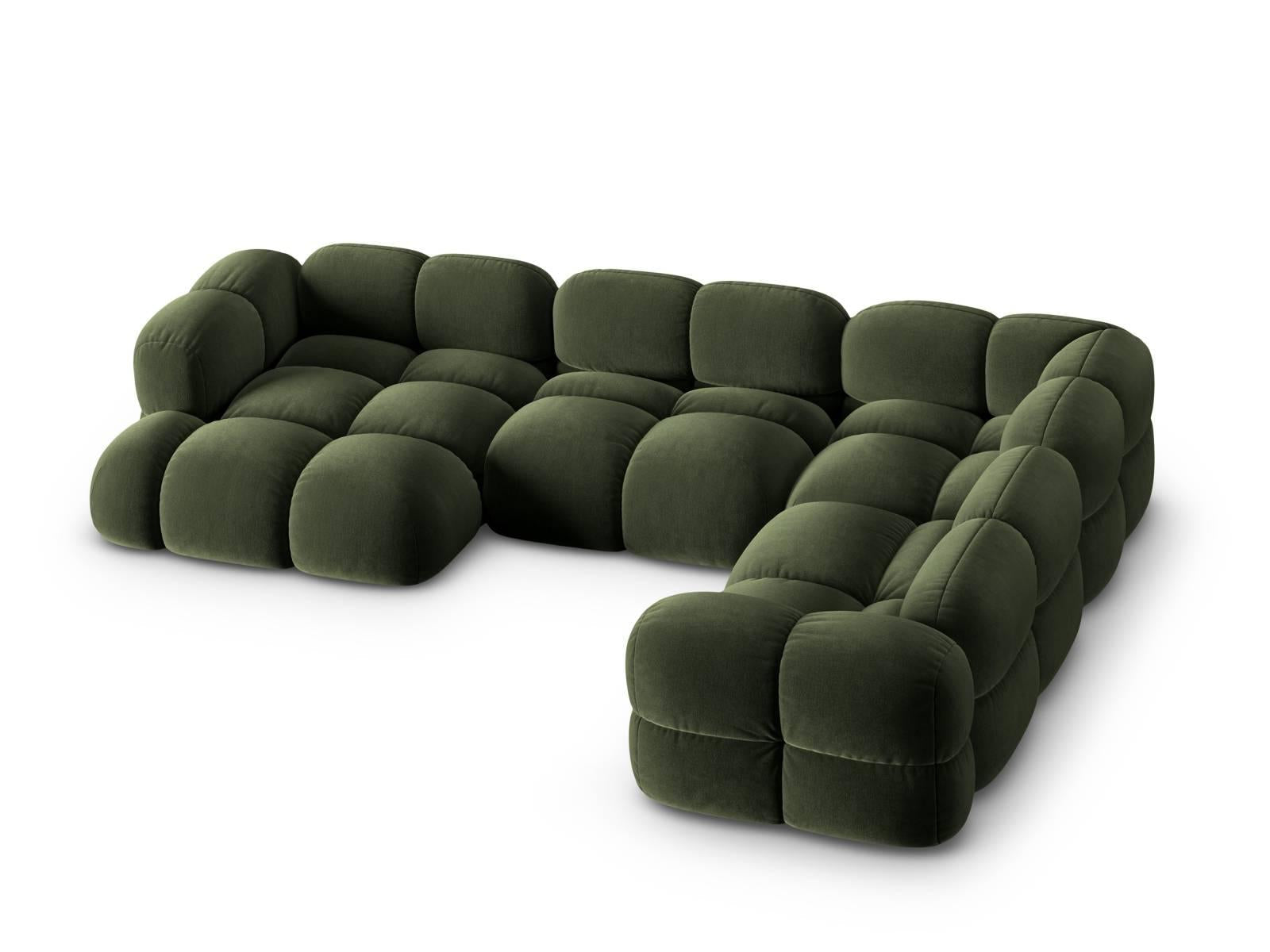 Cosmopolitan Design Loretto 3,5-zits Hoekbank Rechts - Velvet - Groen