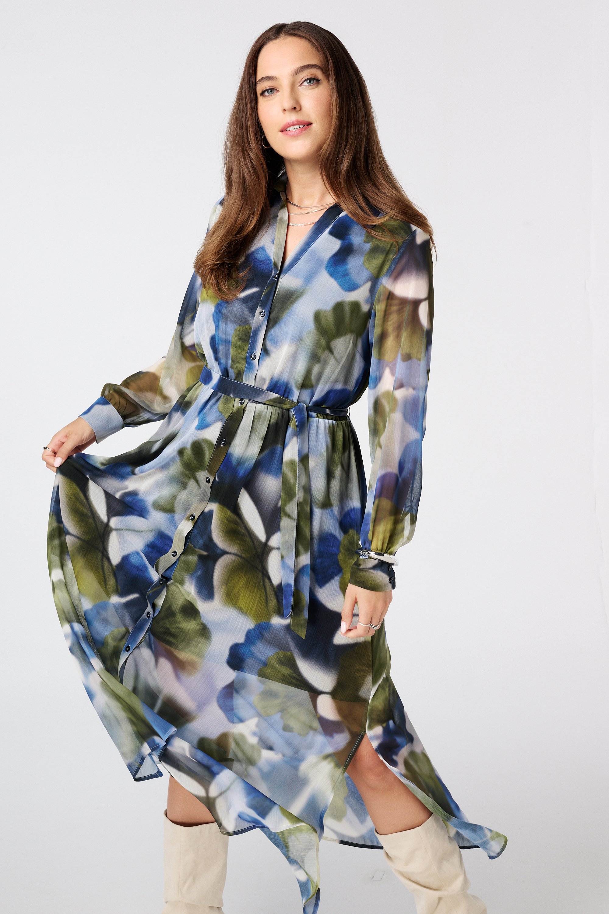 Lange jurk met print Multi Green