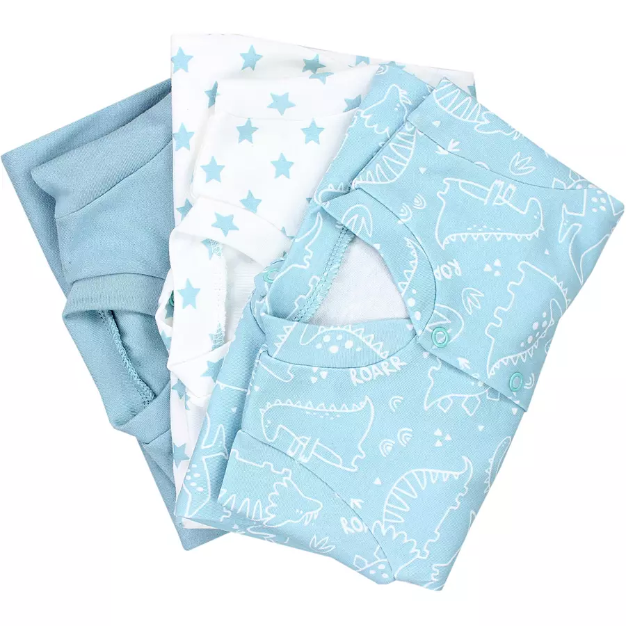 TupTam Baby Jungen Schlafstrampler mit Fuß 3er Pack beigeweiß