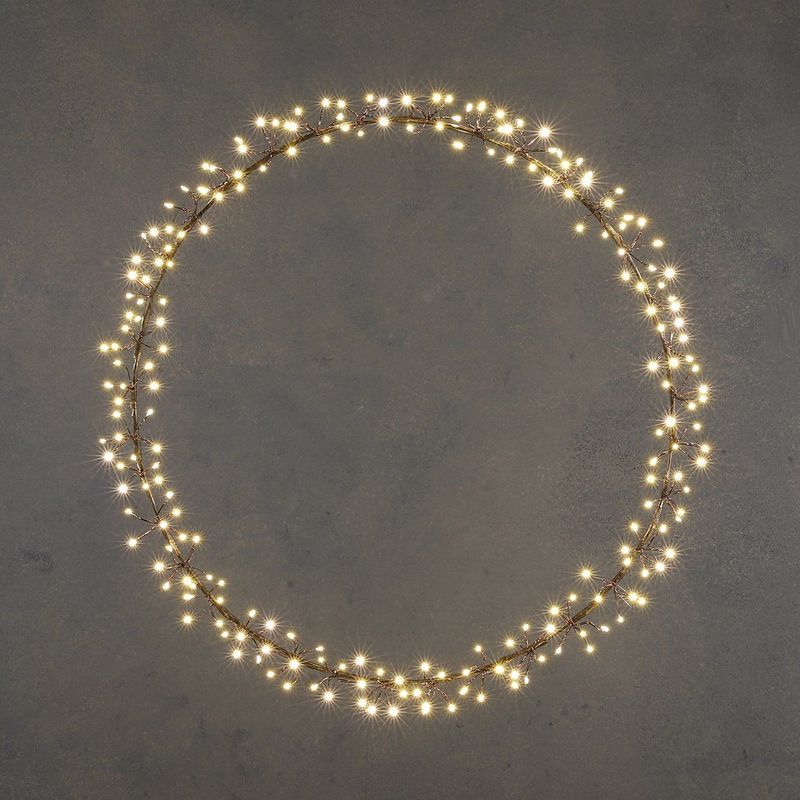 Luca Lighting - Lichtkrans - 50 cm - Zwart - 210 LED Lampjes - Spatwaterdicht