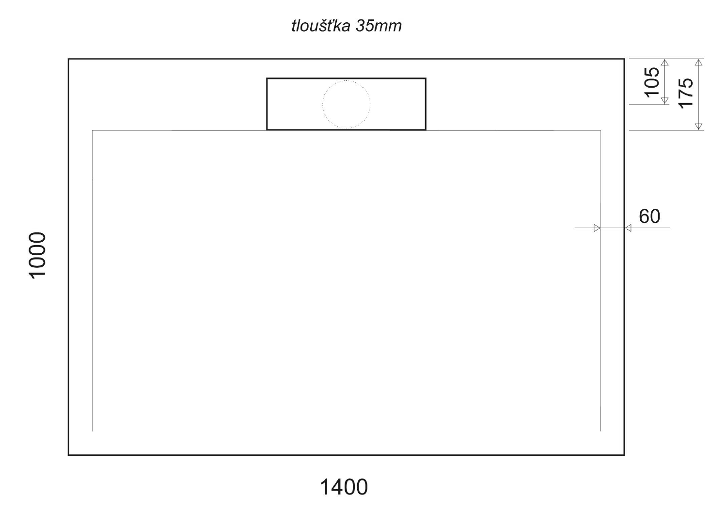 Gelco Irena rechthoekige douchebak antislip 140x100cm wit