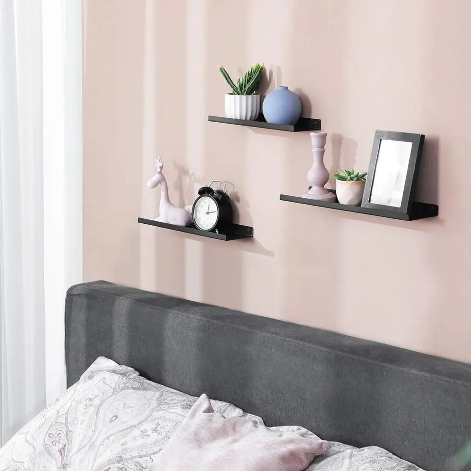 Parya Home Metalen wandplanken, set van 3, zwevende planken