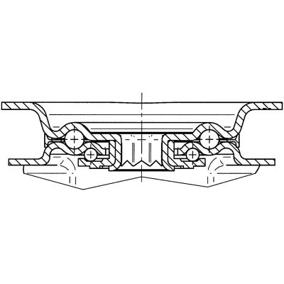 TENTE 3477 PVJ 080 P62 zwart zwenkwiel met rem 80 mm
