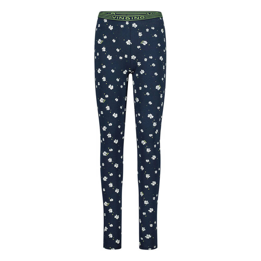 Vingino pyjama WILAH met all over print donkerblauw/wit