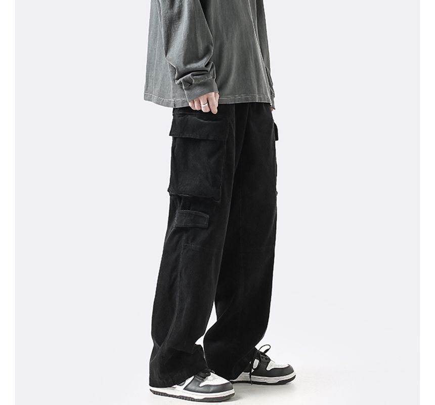 Ffodia - High Waist Washed Wide Leg Cargo Jeans