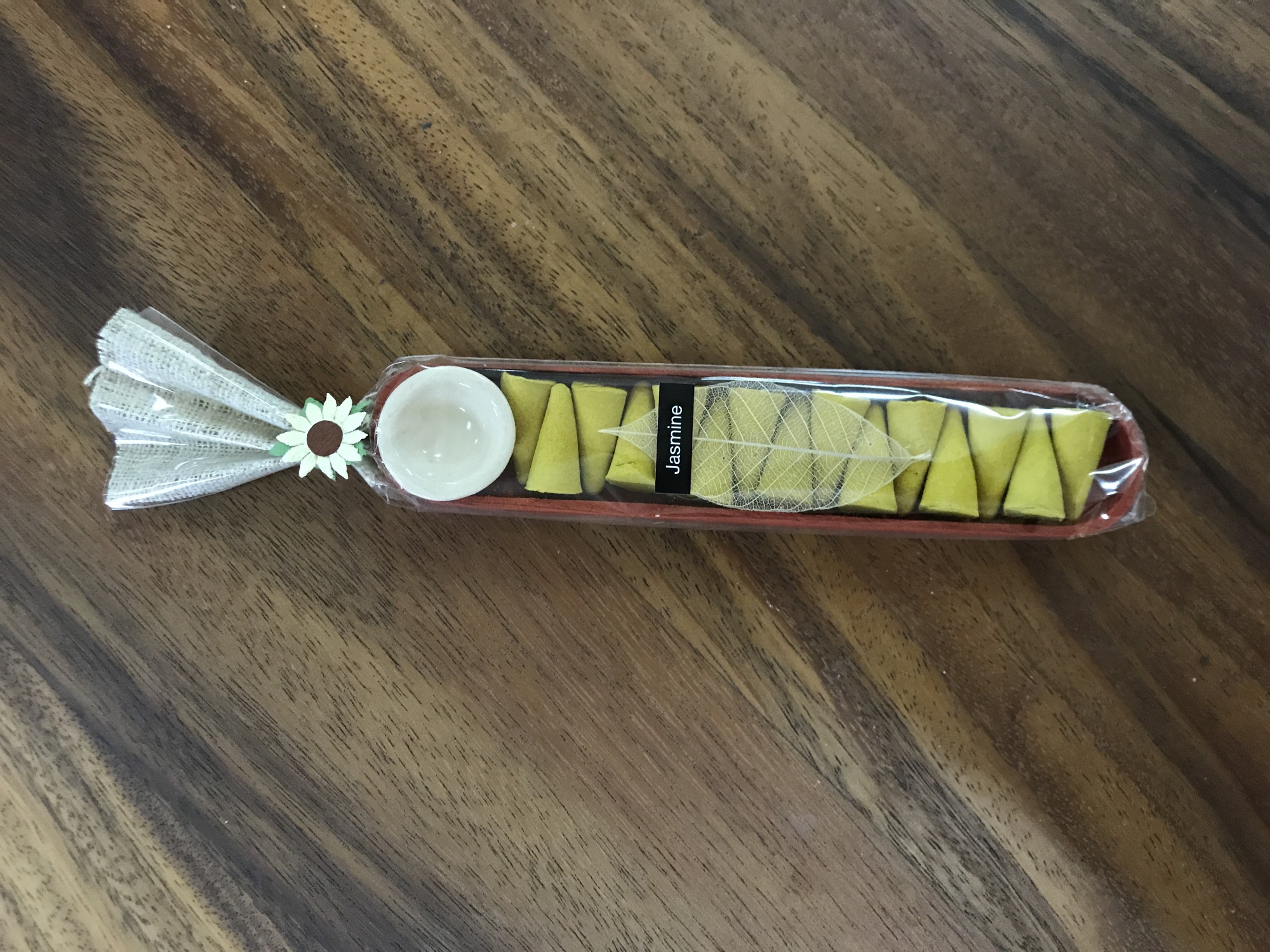 Räucherkegel-Box 'Jasmine', gelb, T 3,5 cm, B 17,5 cm, H 1,5 cm günstig bestellen