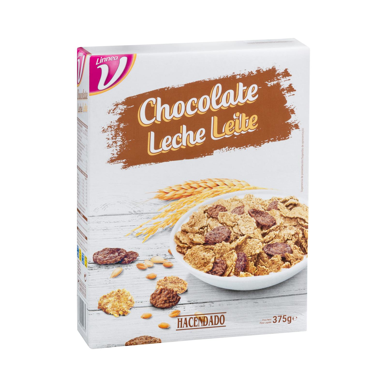 Flocons de blé entier et de riz Hacendado enrobés de chocolat au lait