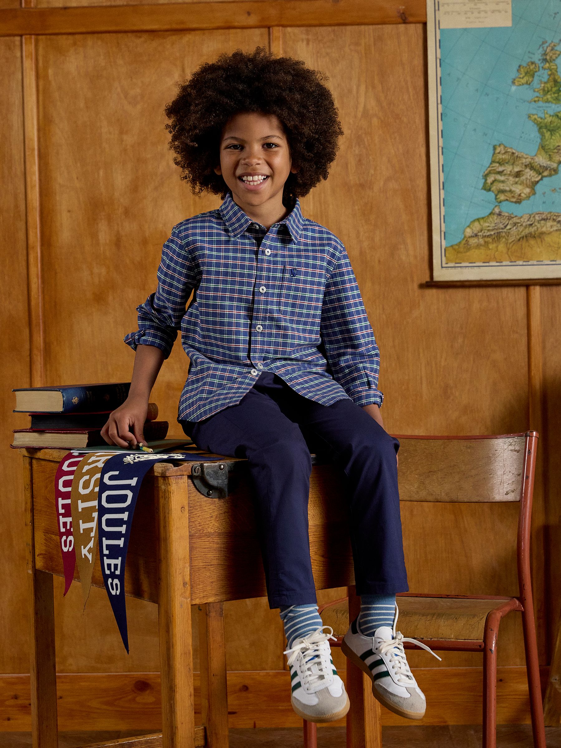 Joules Boys' Welford Checked Cotton Shirt