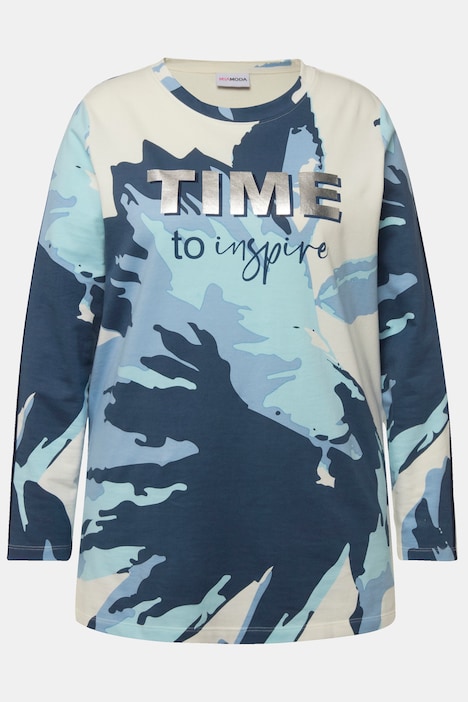 Sweatshirt, XL-Blüte, Silber-Statement, Langarm