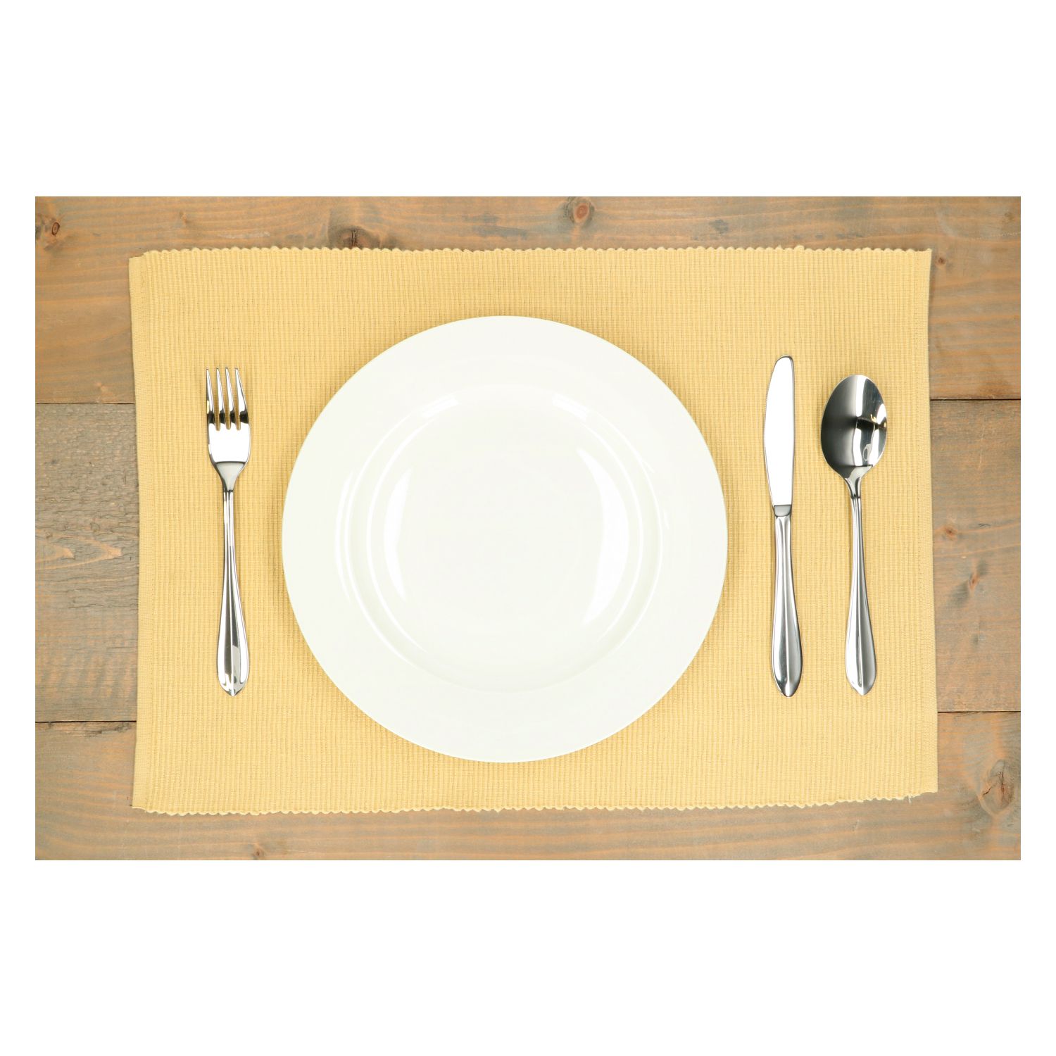 Placemat geribbeld, GOTS bio-katoen, korengeel, 35 x 50 cm