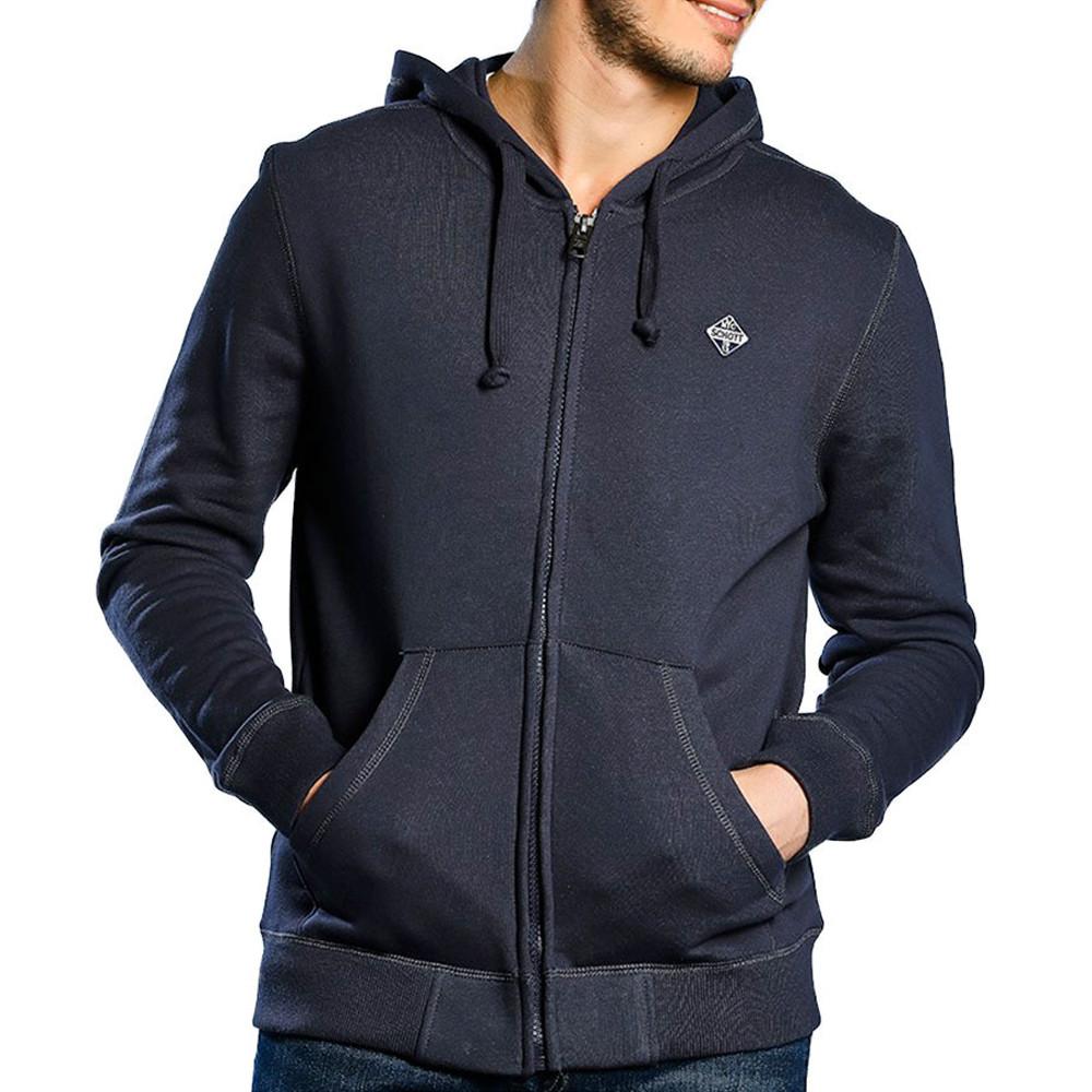 Schott Sweat zippé marine Homme Schott Badge