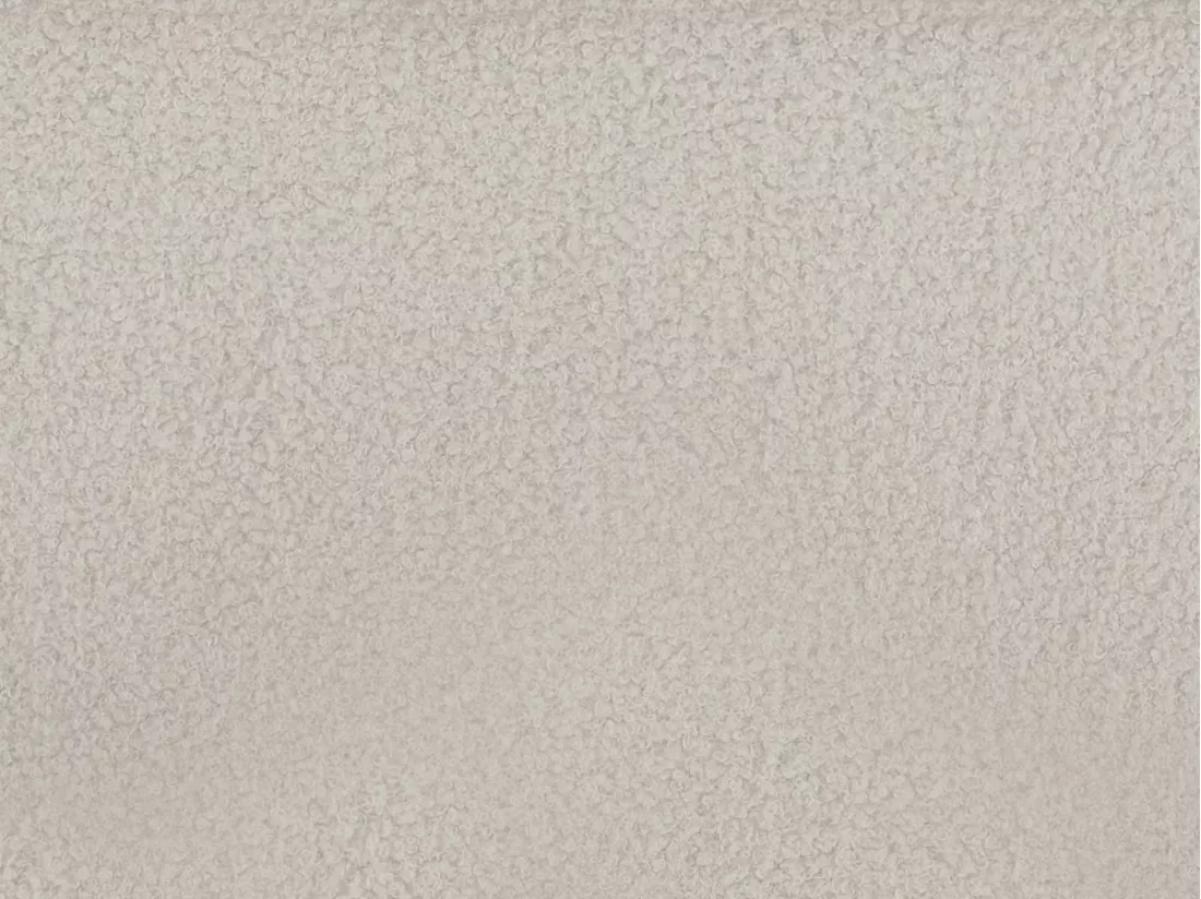 Fauteuil cabriolet et pouf en tissu bouclette blanc JOVANA