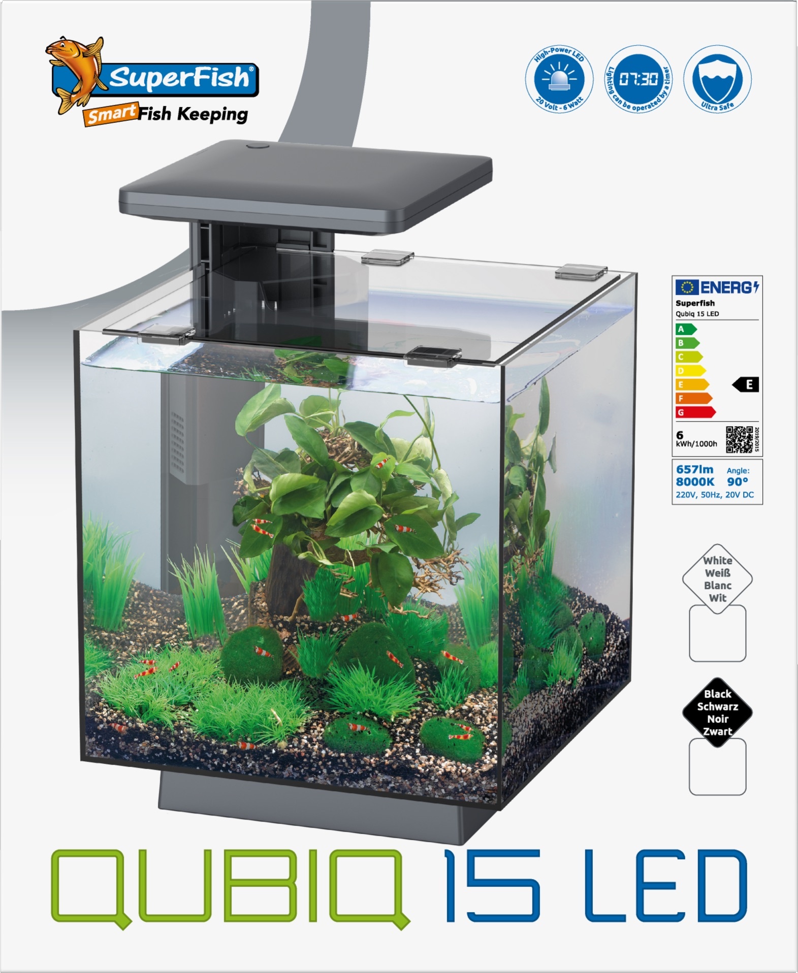 Qubiq 15 LED Zwart