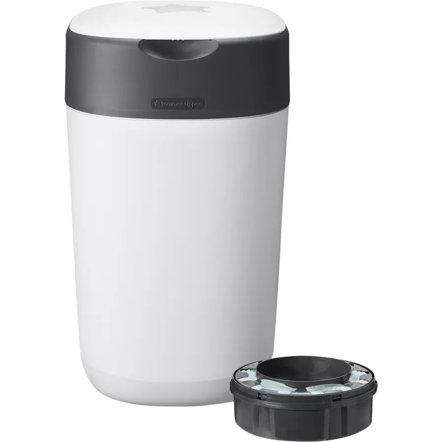 Tommee Tippee Twist & Click Advanced  Windeleimer, inkl. einer Kassette mit nachhaltig gewonnenem, antibakteriellem Greenfilm in weiß