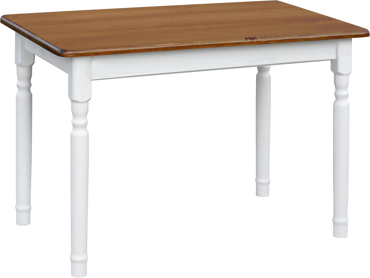 k koma Esstisch 110x70cm Küchentisch Tisch MASSIV Kiefer Holz weiß - Eiche Landhausstil NEU